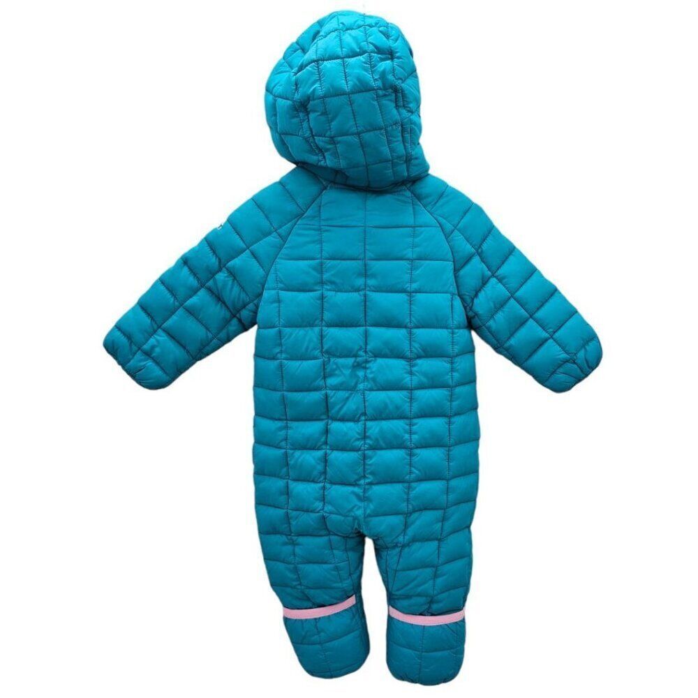 Snozu Blue Quilted Infant 3/6 Months Blue Pink Snowsuit - Picture 5 of 7
